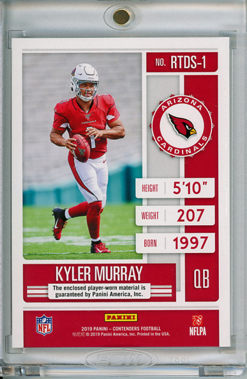 Kyler Murray 2019 Contenders, Rookie Ticket Dual Swatches #RTDS-1 Emerald