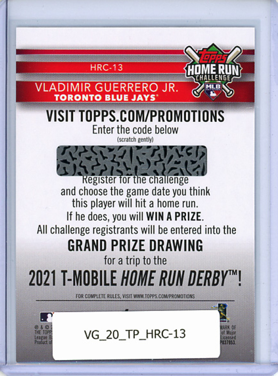 Vladimir Guerrero Jr. 2020 Topps, Home Run Challenge Code Card #HRC-13