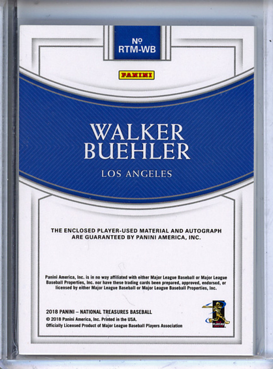 Walker Buehler 2018 National Treasures, Jersey Autograph #RTM-WB (#64/99)