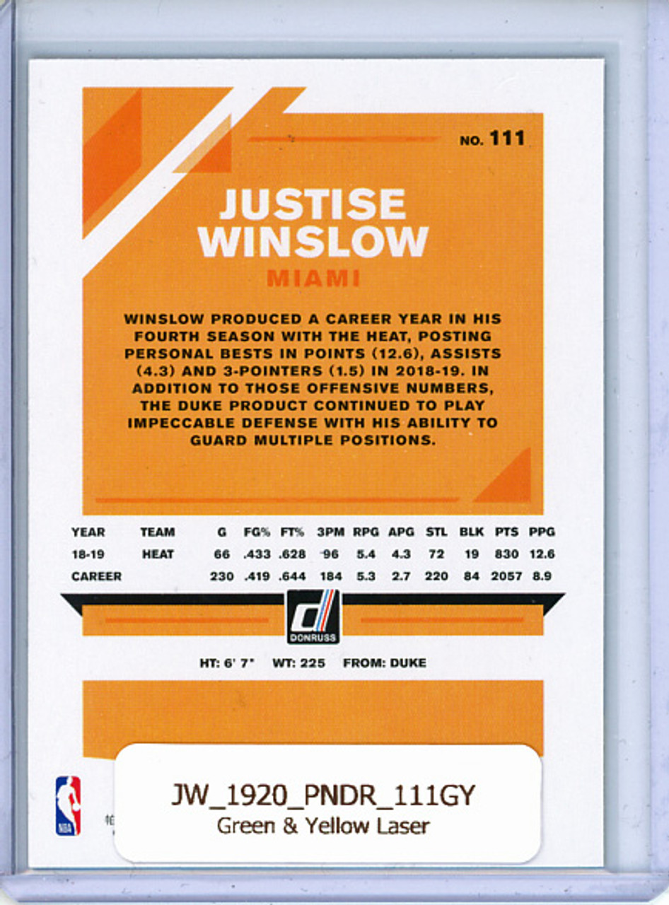 Justise Winslow 2019-20 Donruss #111 Green & Yellow Laser