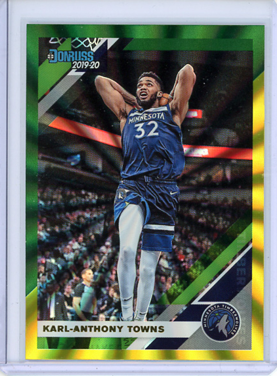 Karl-Anthony Towns 2019-20 Donruss #123 Green & Yellow Laser