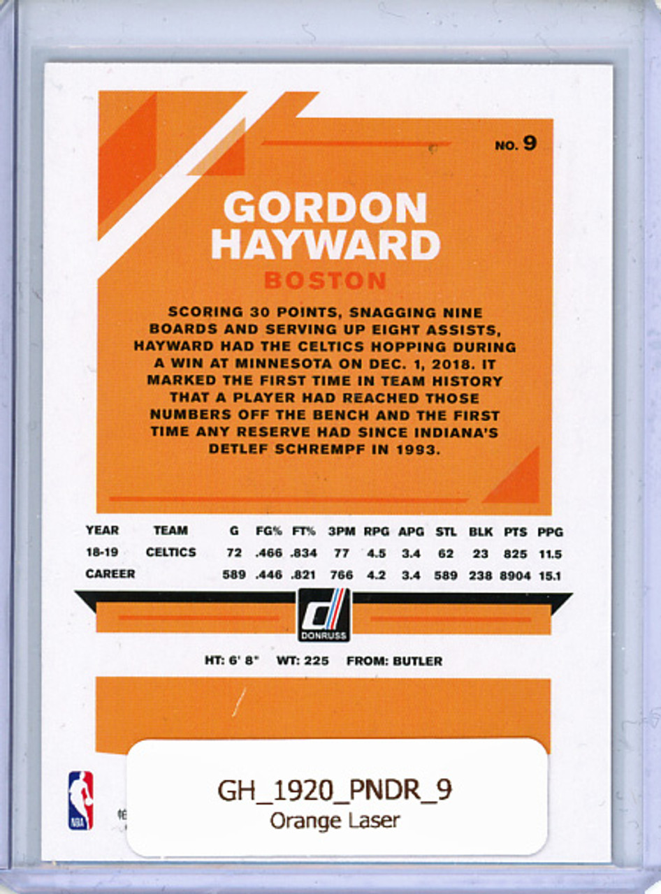 Gordon Hayward 2019-20 Donruss #9 Orange Laser