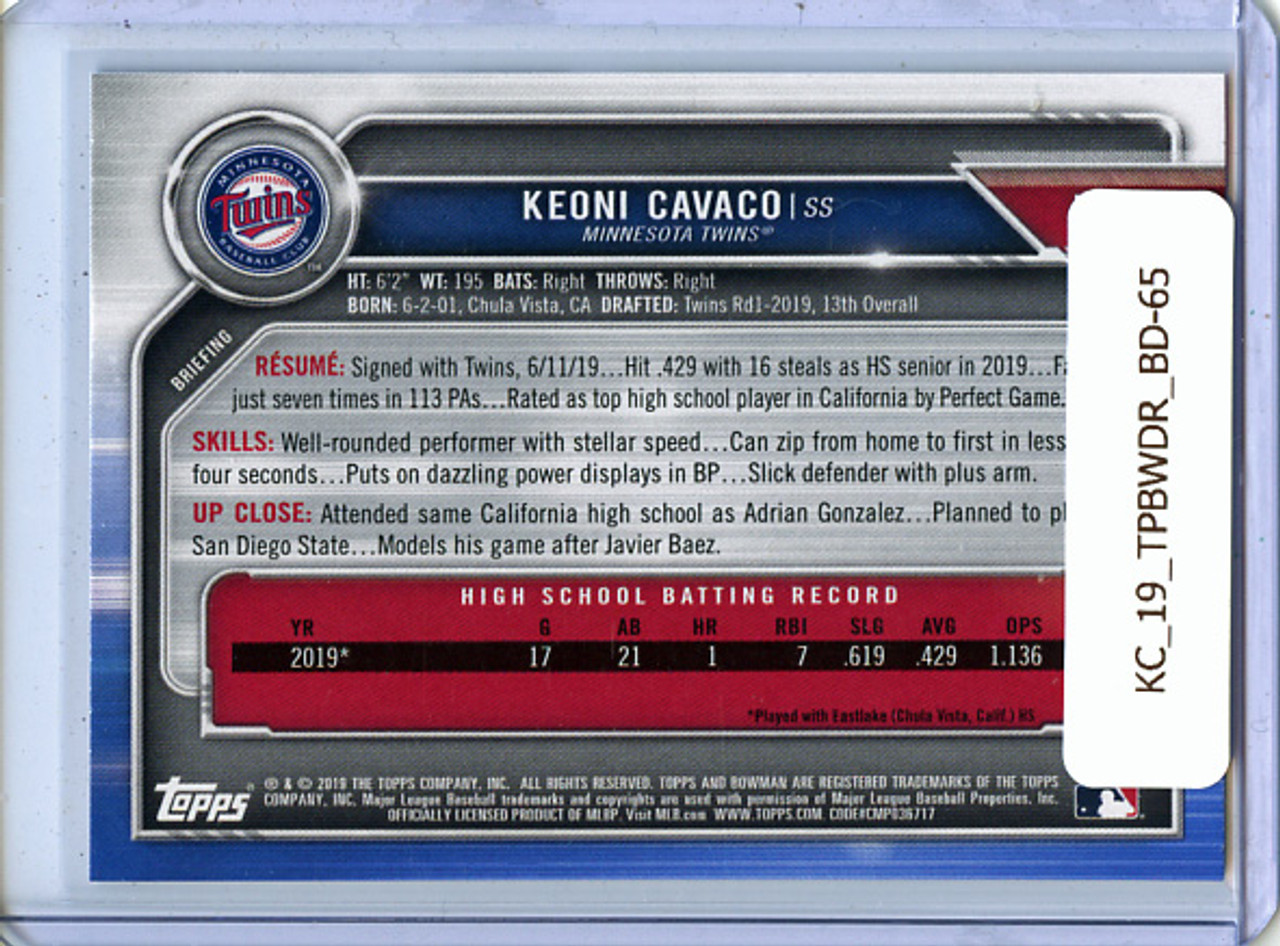 Keoni Cavaco 2019 Bowman Draft #BD-65
