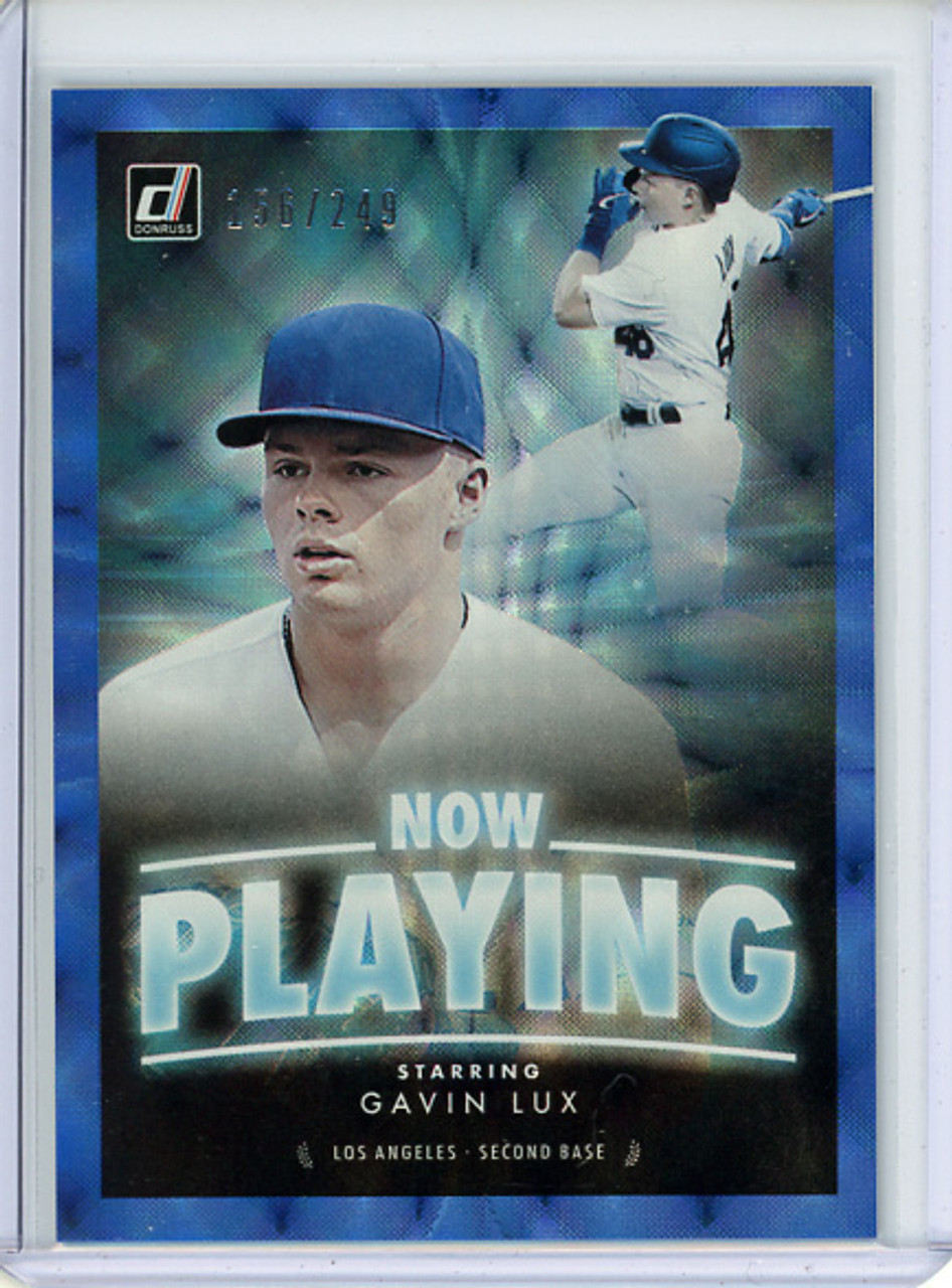 Gavin Lux 2020 Donruss, Now Playing #NP-9 Blue (#156/249)
