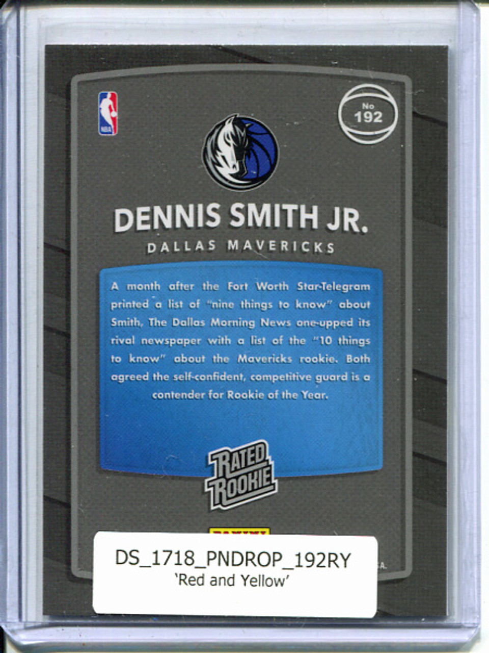 Dennis Smith Jr. 2017-18 Donruss Optic #192 Red and Yellow