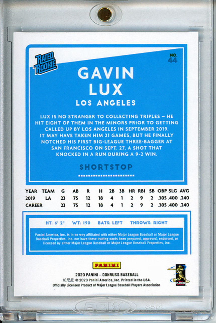 Gavin Lux 2020 Donruss #44 Baby Shark Emoji Variation (1)