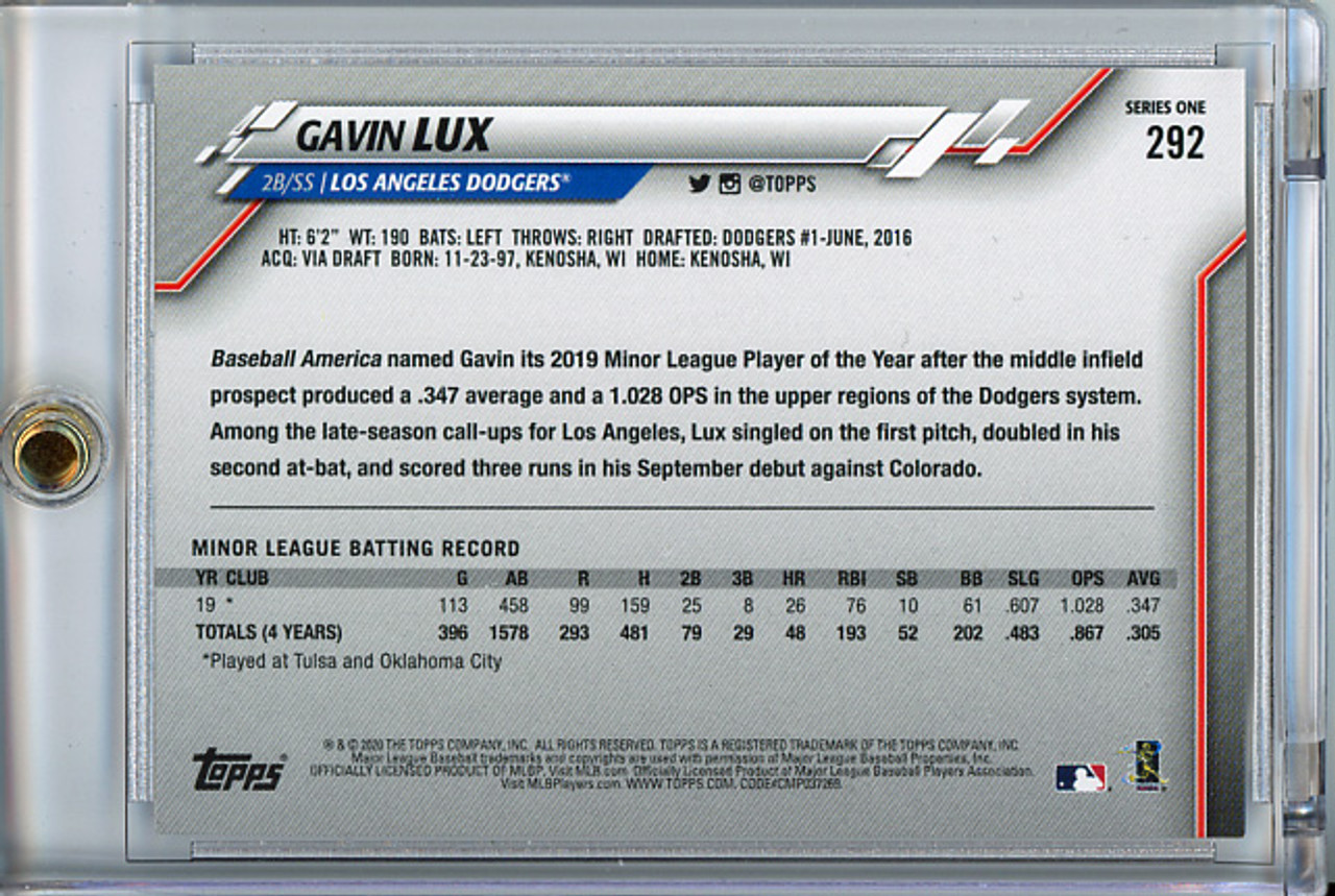 Gavin Lux 2020 Topps #292 Rainbow Foil (1)