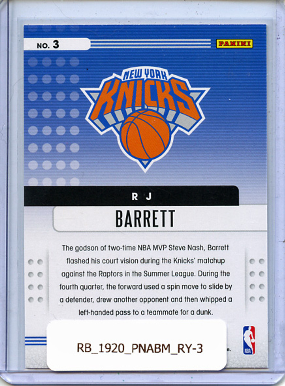 RJ Barrett 2019-20 Absolute, Rookies Yellow #3