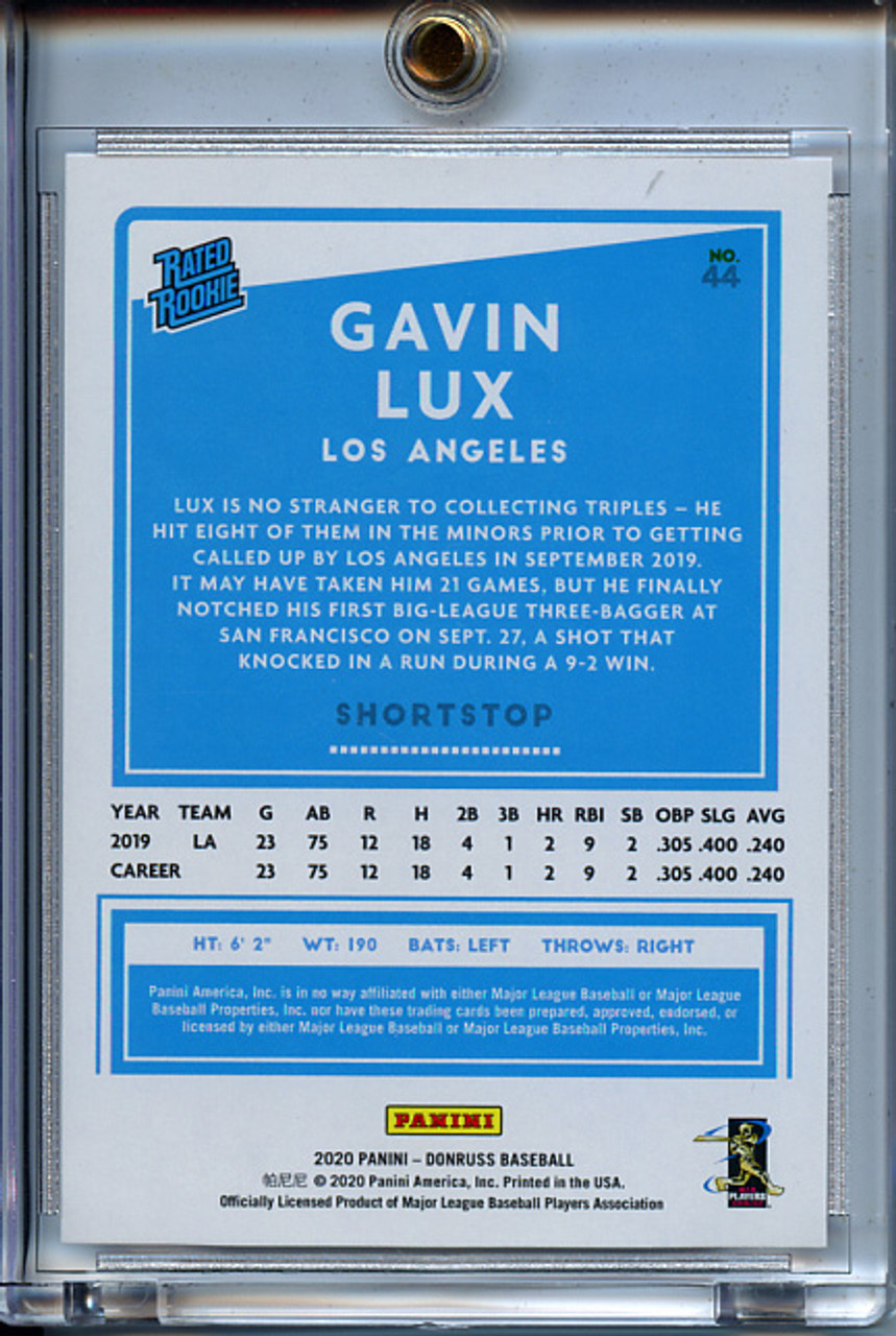 Gavin Lux 2020 Donruss #44 On Fire (#04/75)