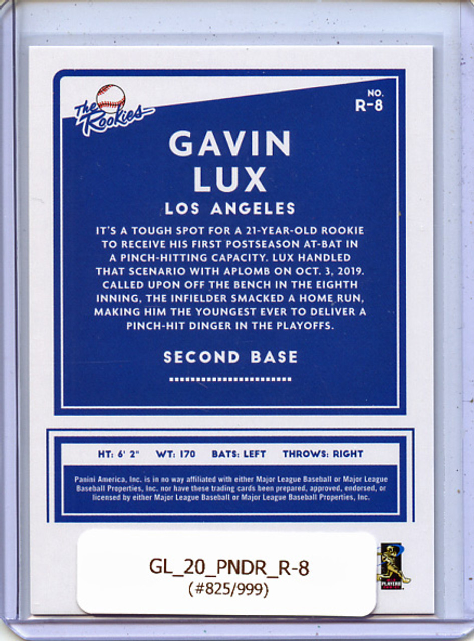 Gavin Lux 2020 Donruss, The Rookies #R-8 (#825/999)
