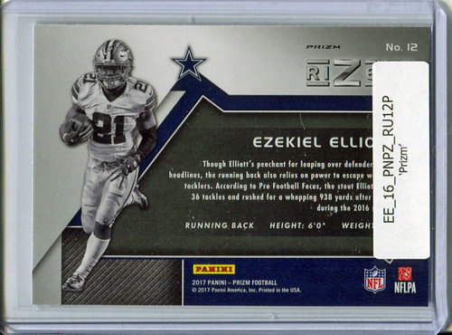 Ezekiel Elliott 2017 Prizm, Rize Up #12 Silver