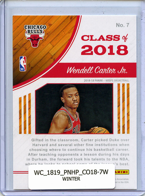 Wendell Carter Jr. 2018-19 Hoops, Class of 2018 #7 Winter