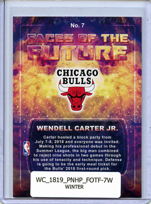 Wendell Carter Jr. 2018-19 Hoops, Faces of the Future #7 Winter