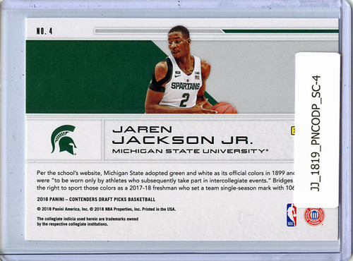 Jaren Jackson Jr. 2018-19 Contenders Draft Picks, School Colors #4