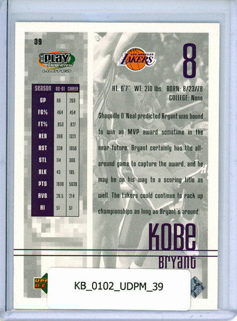 Kobe Bryant 2001-02 Upper Deck Playmakers #39