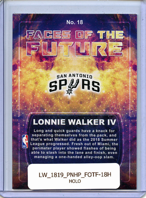 Lonnie Walker IV 2018-19 Hoops, Faces of the Future #18 Holo