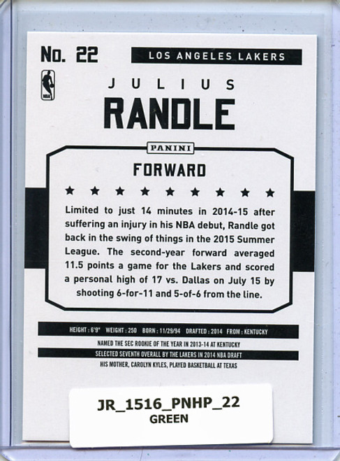 Julius Randle 2015-16 Hoops #22 Green