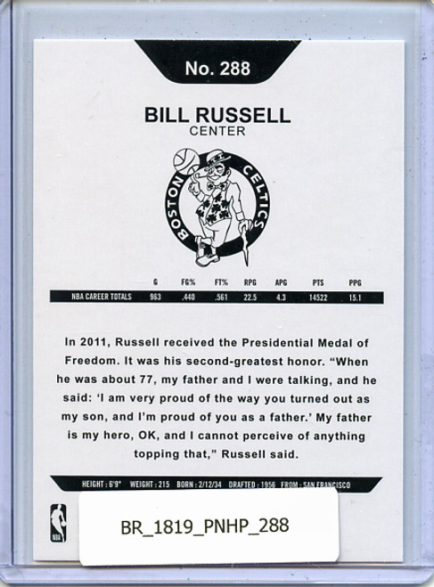 Bill Russell 2018-19 Hoops #288 Hoops Tribute