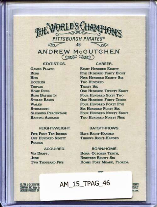 Andrew McCutchen 2015 Allen and Ginter #46