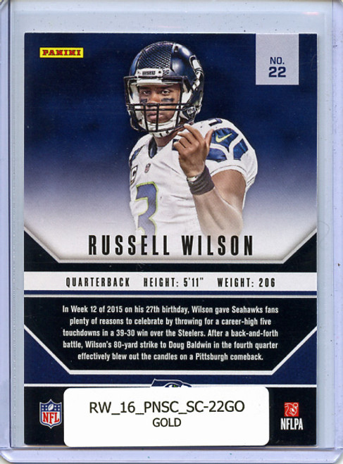 Russell Wilson 2016 Score, Signal Callers #22 Gold