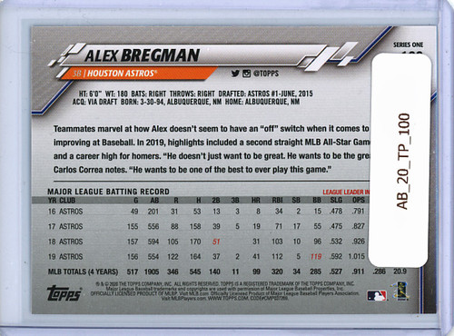 Alex Bregman 2020 Topps #100