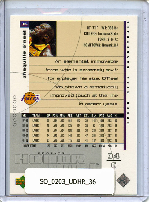 Shaquille O'Neal 2002-03 Honor Roll #36