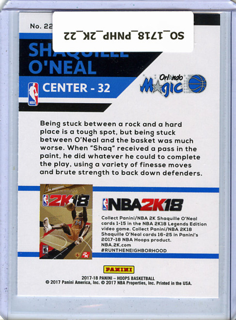 Shaquille O'Neal 2017-18 Hoops, NBA 2K #22