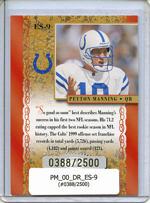 Peyton Manning 2000 Donruss, Elite Series #ES-9 (#0388/2500)