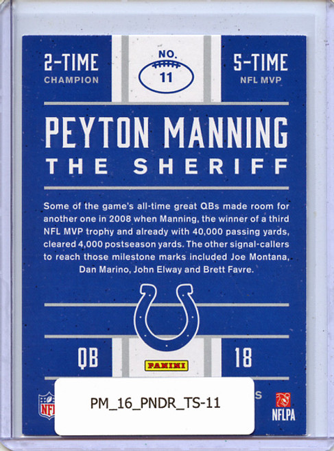 Peyton Manning 2016 Donruss, Tribute #11