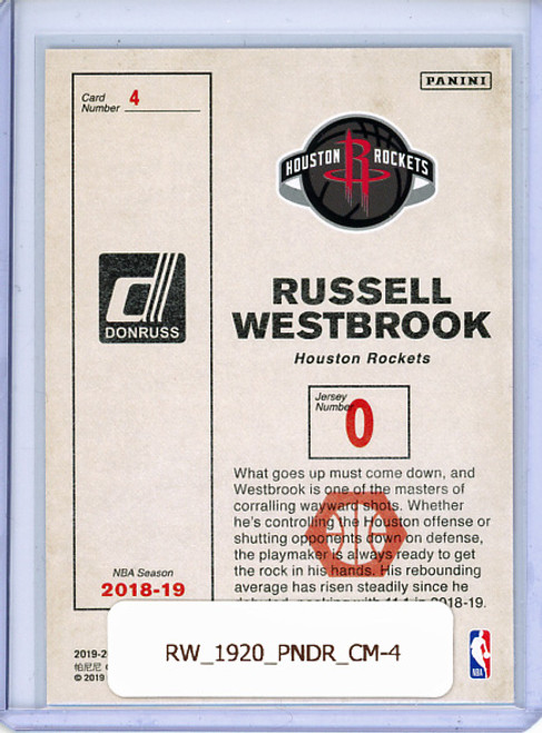 Russell Westbrook 2019-20 Donruss, Craftsmen #4