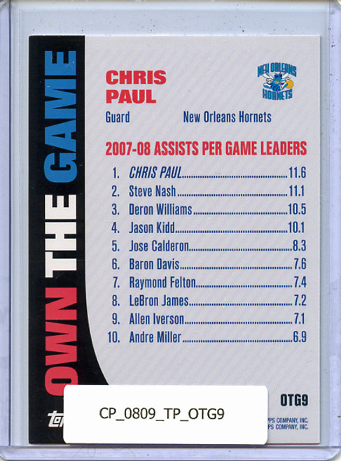 Chris Paul 2008-09 Topps, Own the Game #OTG9