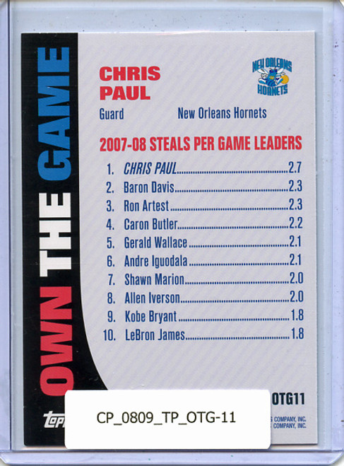 Chris Paul 2008-09 Topps, Own the Game #OTG11