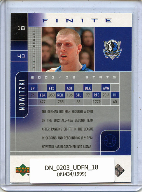 Dirk Nowitzki 2002-03 Finite #18 (#1434/1999)