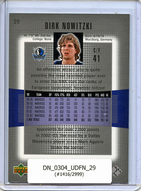 Dirk Nowitzki 2003-04 Finite #29 (#1416/2999)