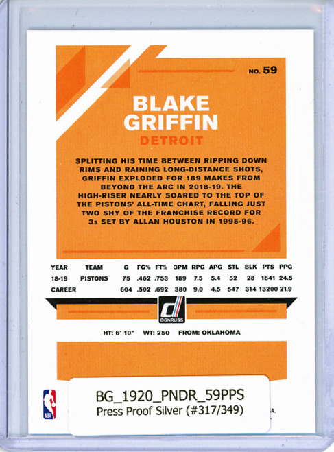 Blake Griffin 2019-20 Donruss #59 Press Proof Silver (#317/349)