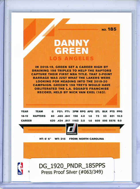 Danny Green 2019-20 Donruss #185, Press Proof Silver (#063/349)