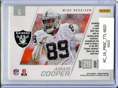 Amari Cooper 2016 Score, Toe the Line #8 Gold