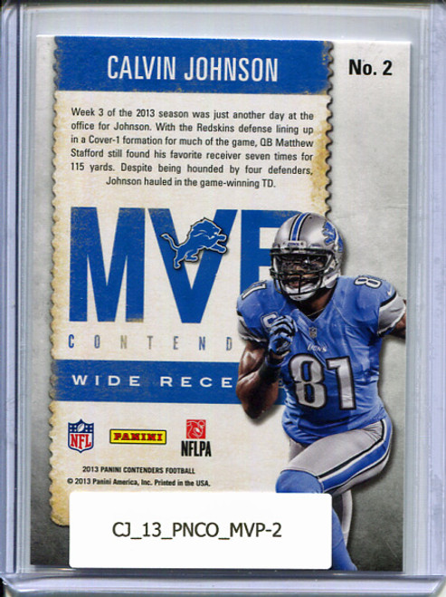 Calvin Johnson 2013 Contenders, MVP Contenders #2