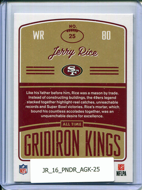 Jerry Rice 2016 Donruss, All Time Gridiron Kings #25