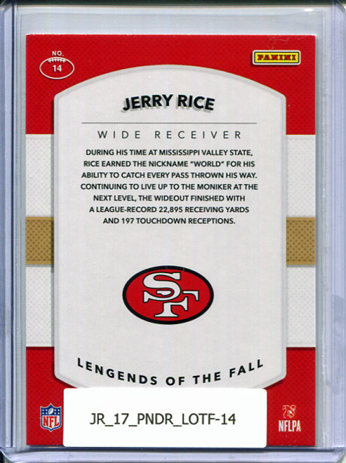 Jerry Rice 2017 Donruss, Legends of the Fall #14