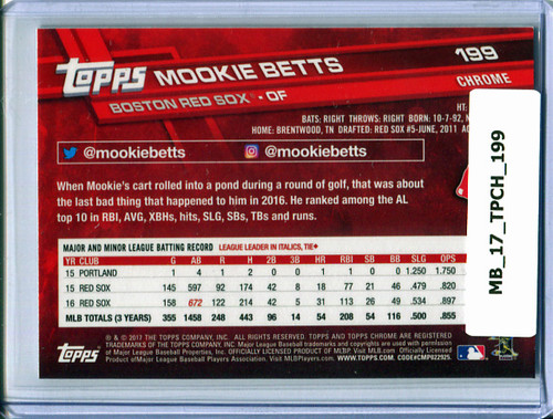 Mookie Betts 2017 Topps Chrome #199