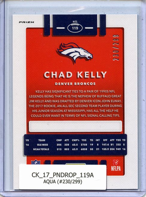 Chad Kelly 2017 Donruss Optic #119 Aqua (#230/299)