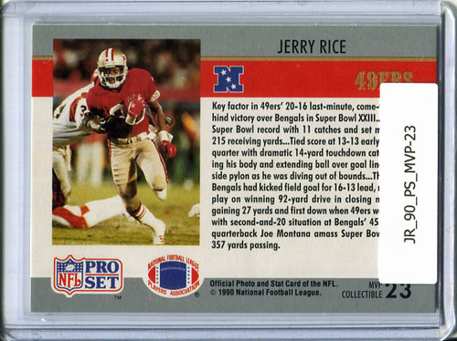 Jerry Rice 1990 Pro Set, Super Bowl MVPs #23