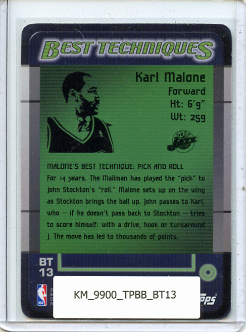 Karl Malone 1999-00 Bowman's Best, Best Techniques #BT13