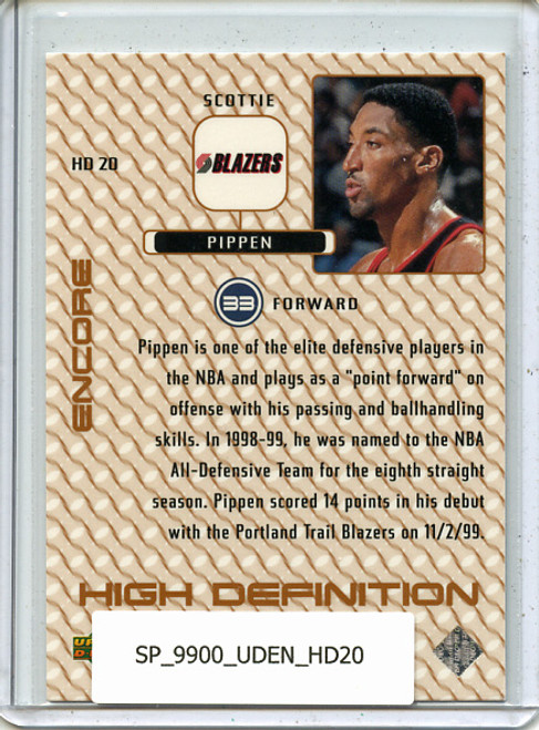 Scottie Pippen 1999-00 Upper Deck Encore, High Definition #HD20