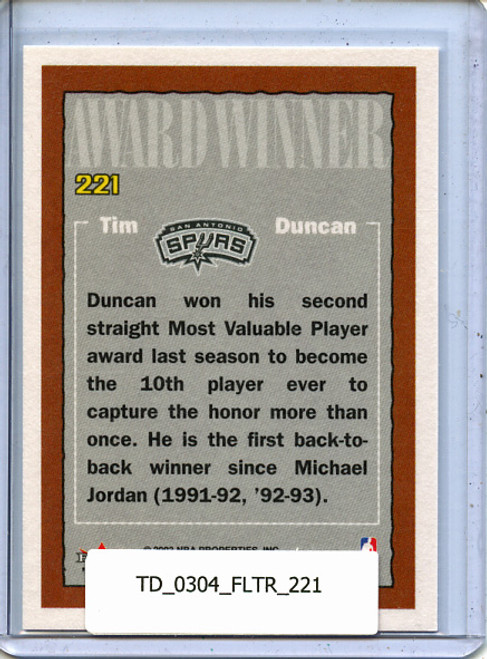 Tim Duncan 2003-04 Tradition #221 Award Winner