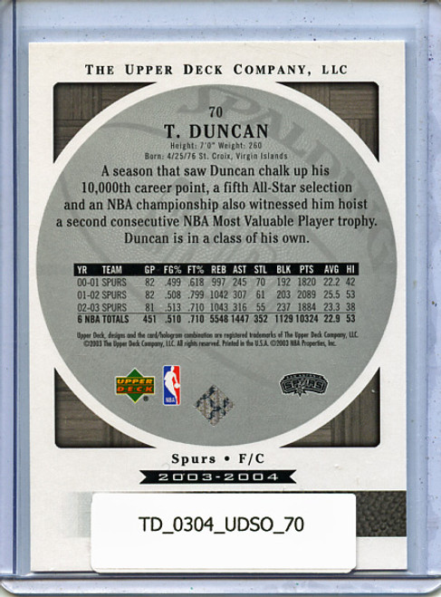 Tim Duncan 2003-04 Standing O #70
