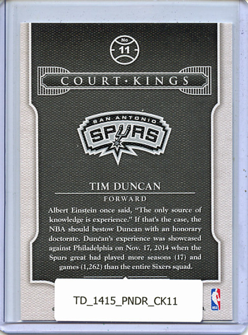 Tim Duncan 2014-15 Donruss, Court Kings #11