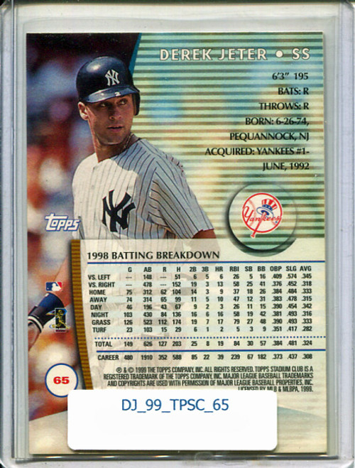 Derek Jeter 1999 Stadium Club #65