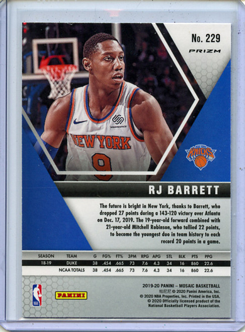 RJ Barrett 2019-20 Mosaic #229 Blue Reactive